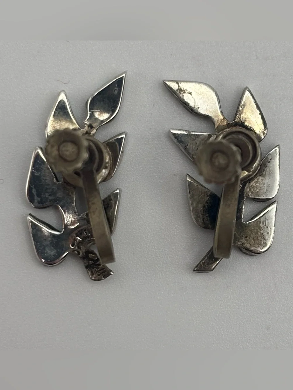 Vintage Taxco Mexican 925 Sterling Silver Turquoise Brooch & Earrings Set - Picture 5 of 8